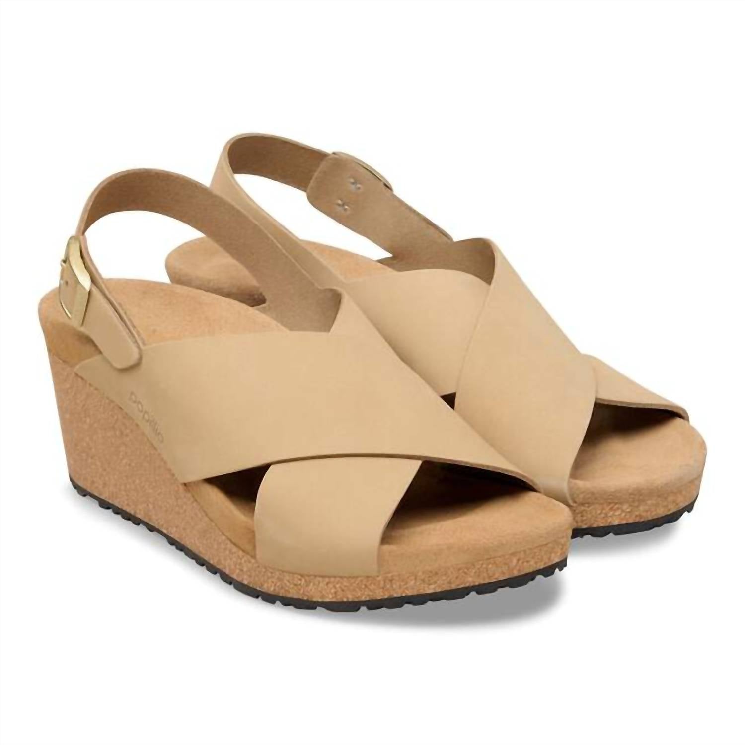 Women's Samira Nubuck Leather Wedge Sandals In Sandcastle