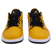 Air Jordan Men's 1 Low University Gold in Yellow and Black Leather