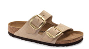 Unisex Arizona Big Buckle Nubuck Leather Sandals - Narrow In Sandcastle