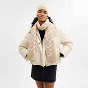 Coach Outlet Signature Metallic Beanie And Muffler Gift Set