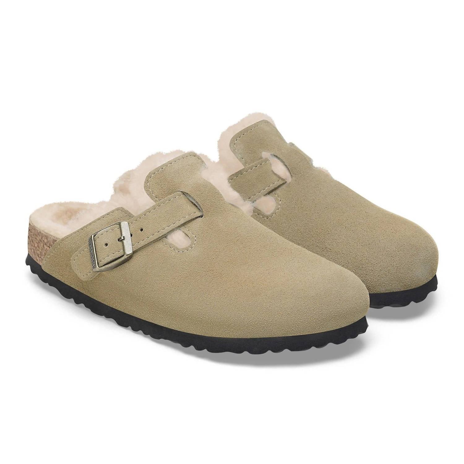 Women's Boston Shearling Clogs In Taupe