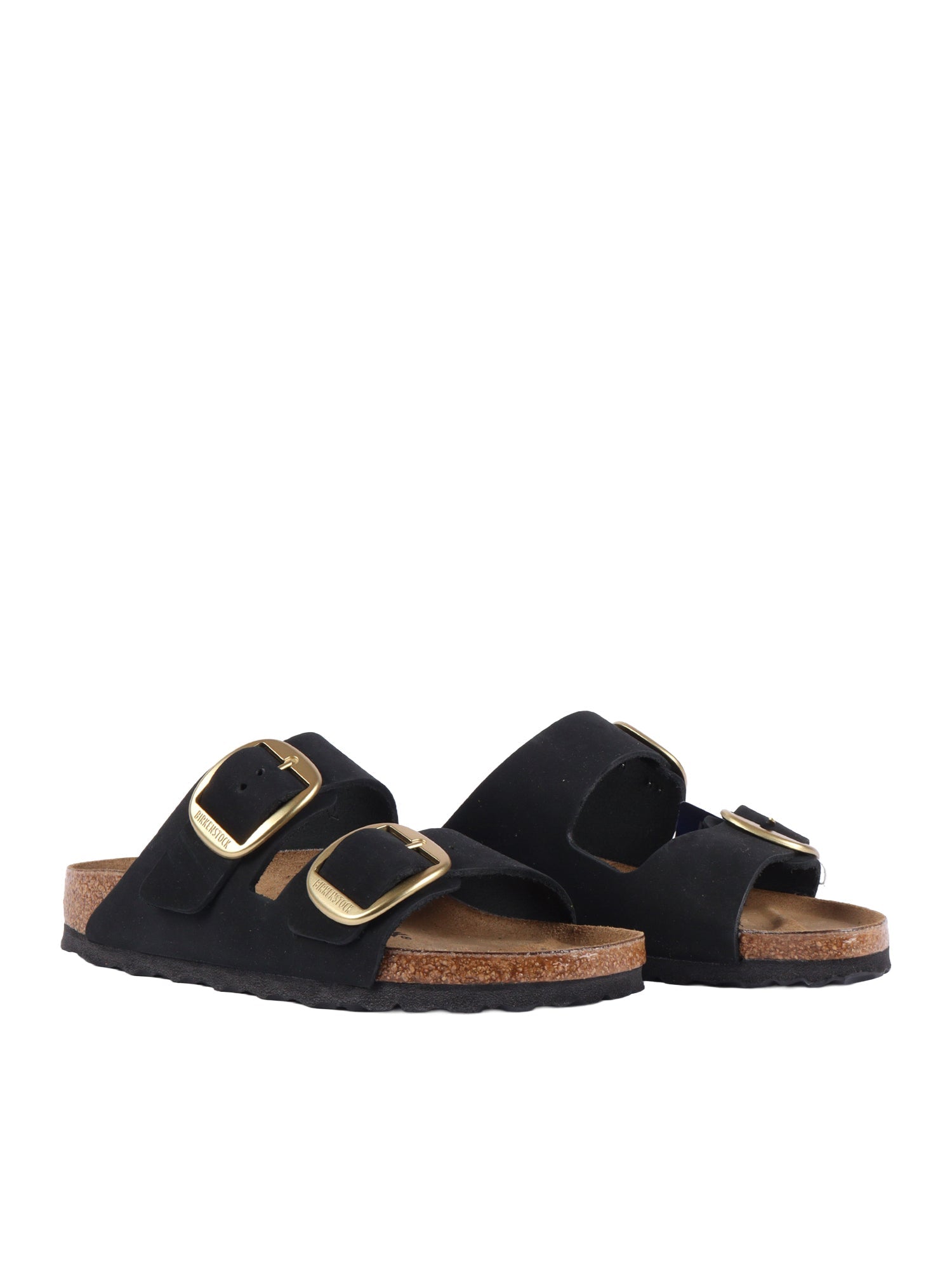 Black Arizona Nubuck Leather Slide Sandal