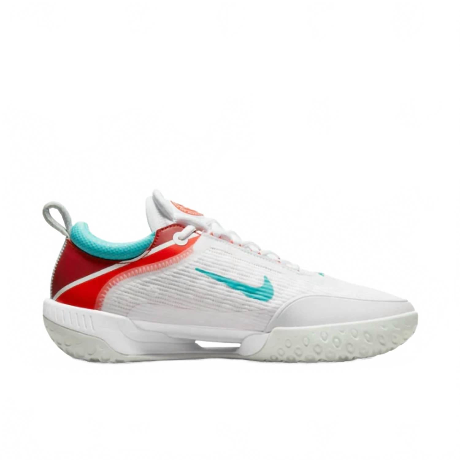 Men's Zoom Court Next Hard Court Tennis Shoes In White/washed Teal/silver