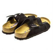 Men's Arizona Soft Footbed Sandals In Black Suede