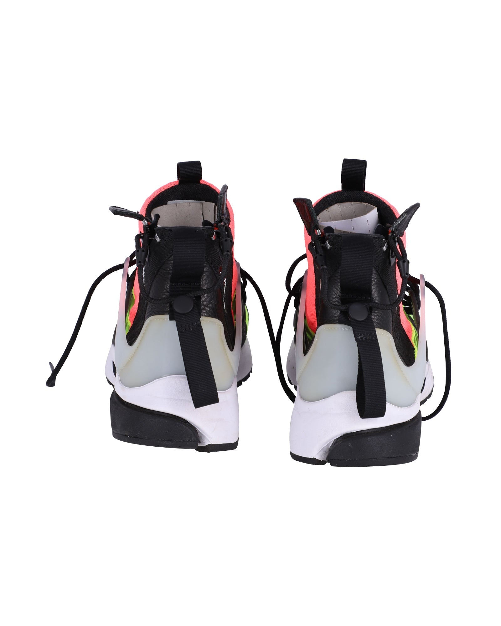 Nike Air Presto x Acronym Sneakers in White/Black Hot Lava Volt Neoprene
