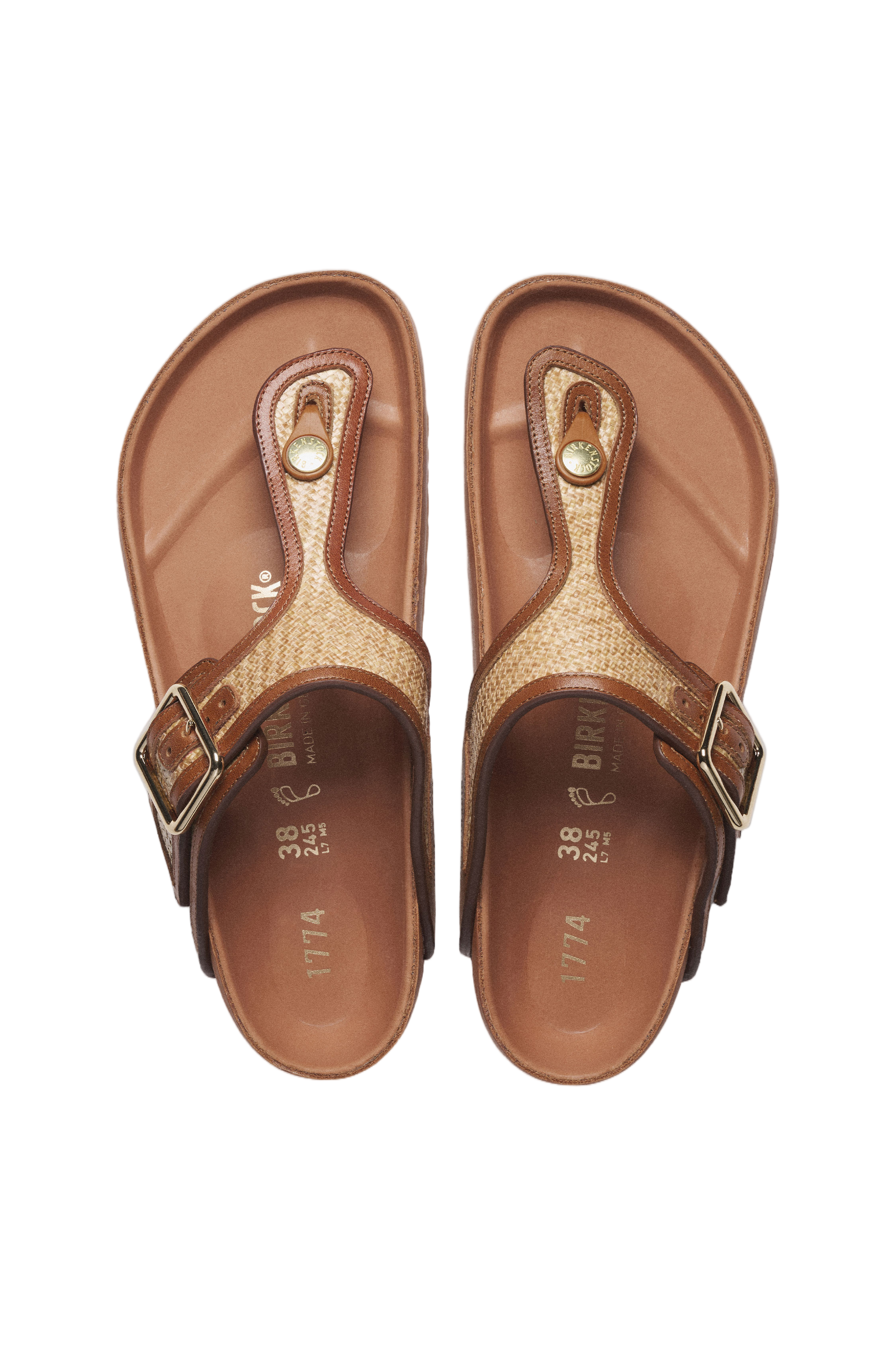 Natural Raffia Gizeh Thong Sandals