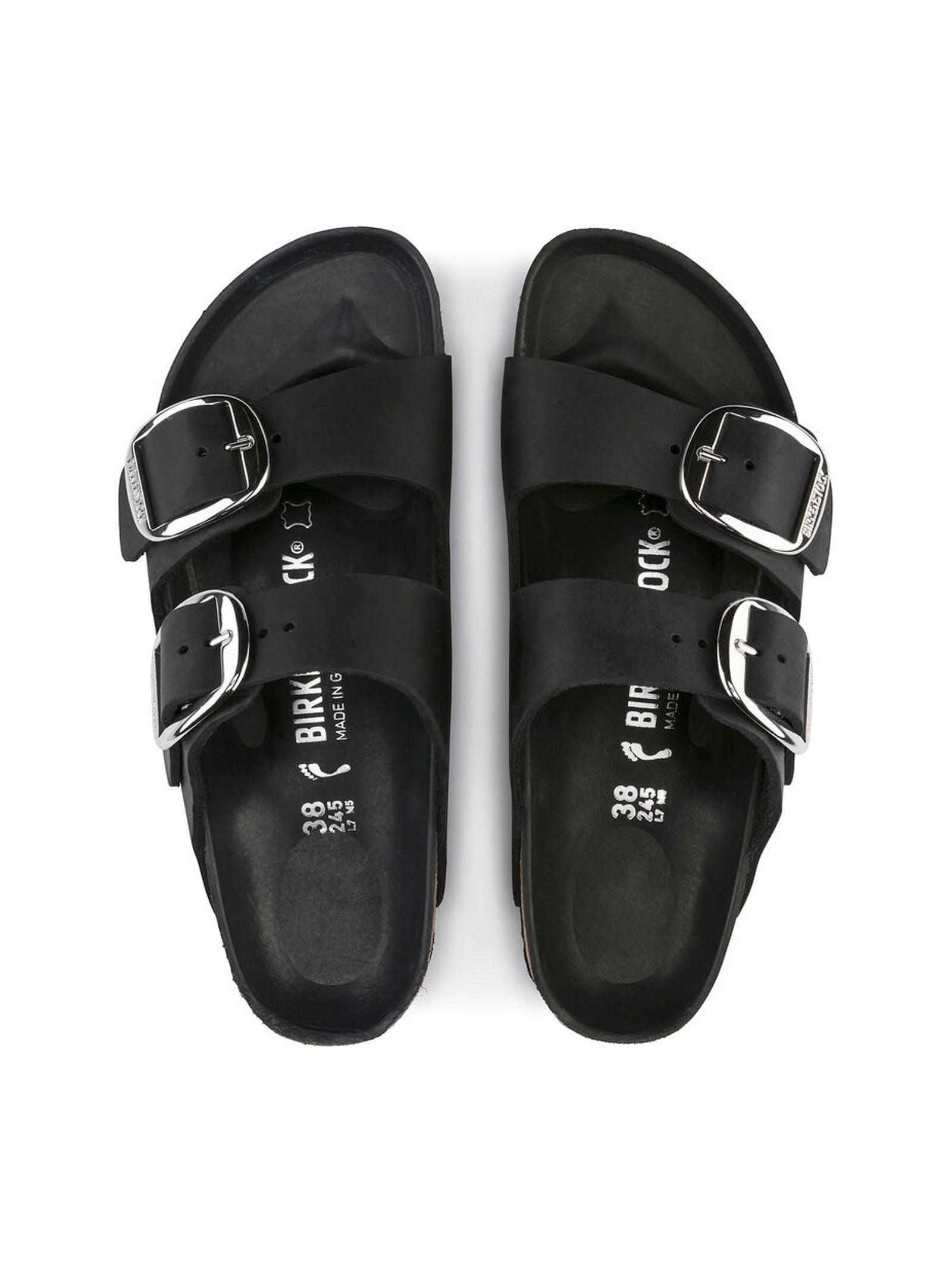 Elegant Double-Buckle Black Nubuck Sandals
