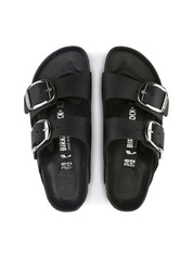 Elegant Double-Buckle Black Nubuck Sandals