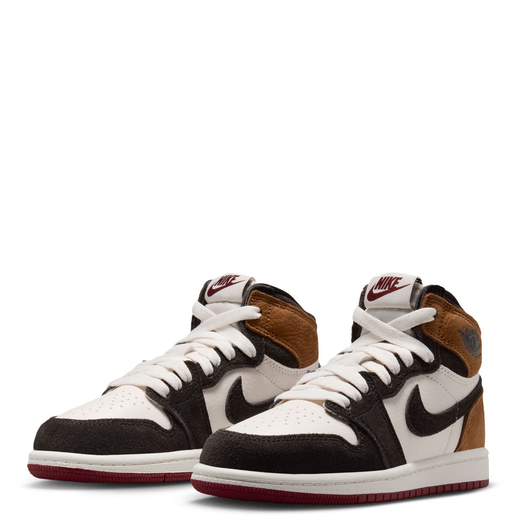 Air Jordan 1 Retro High OG Little Kid's Love Letter Shadow Brown/Shadow Brown-Soft Pearl-Light British Tan-Team Red FD1412-201