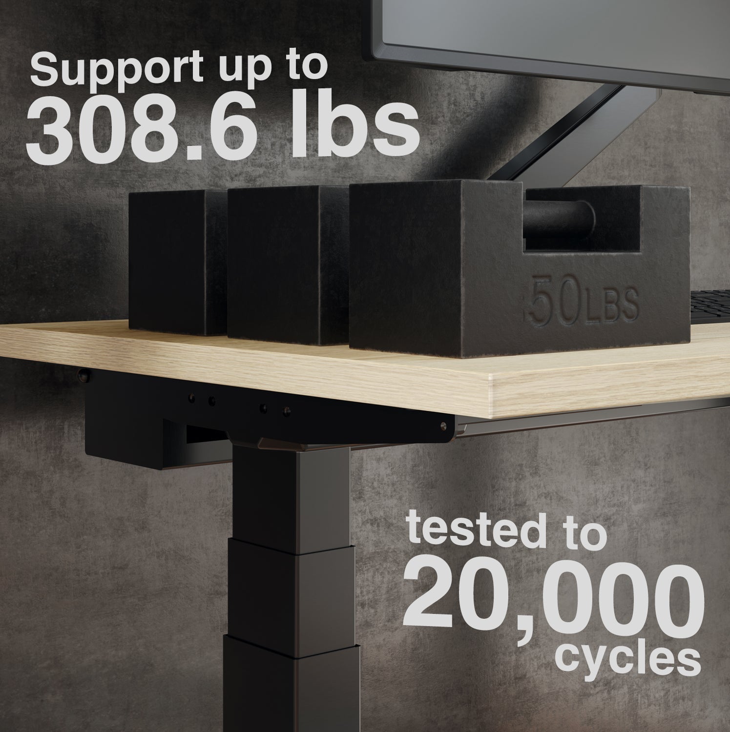 Desky Dual Mini Sit Stand Desk 900x500 White Desktop and Matte Black Frame