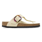 Women's Birkenstock Gizeh27356 Thong Ecru Leather Big Buckle Sandals ZOGG1494