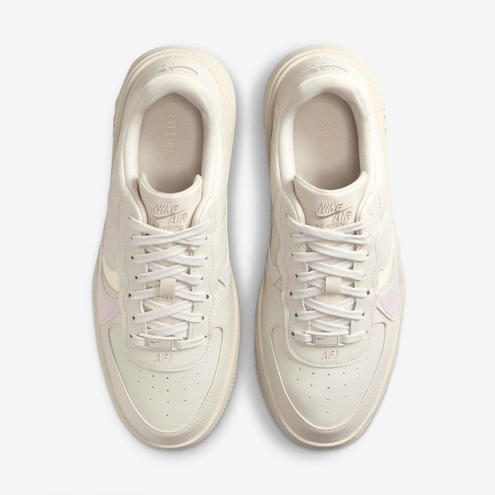 Women's Nike Air Force 1 PLT.AF.ORM DJ9946-104 Sneaker Sail Shimmer Leather Shoes