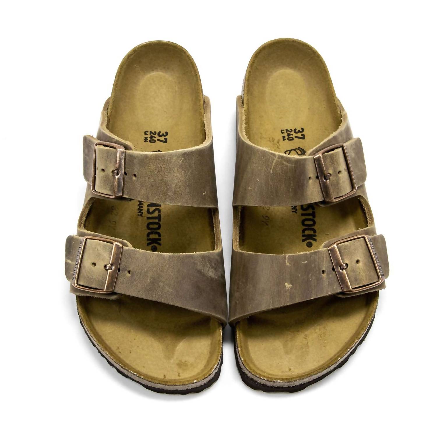Men's Arizona Oiled Leather Sandals In Brown Brown