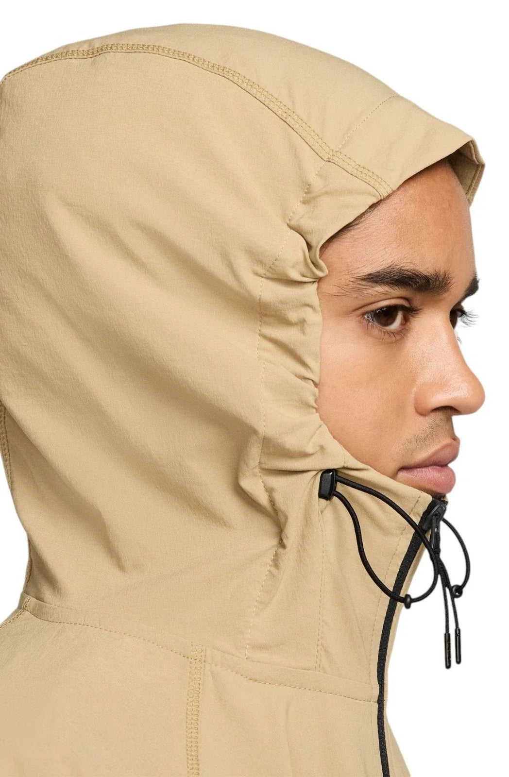 Nike Tech HM7151-297 Jacket Men's Parachute Beige Woven Hooded Full Zip POSH002