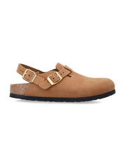 Tokio Soft Nubuck Ankle Strap Clogs