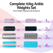 Everfit Ankle Wrist Weights Set 1kg 2kg 3kg 4kg Leg Arm Gym Pilates 10kg 4 Color