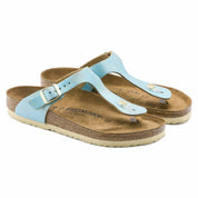 Women's Gizeh Leather Sandals In Aqua