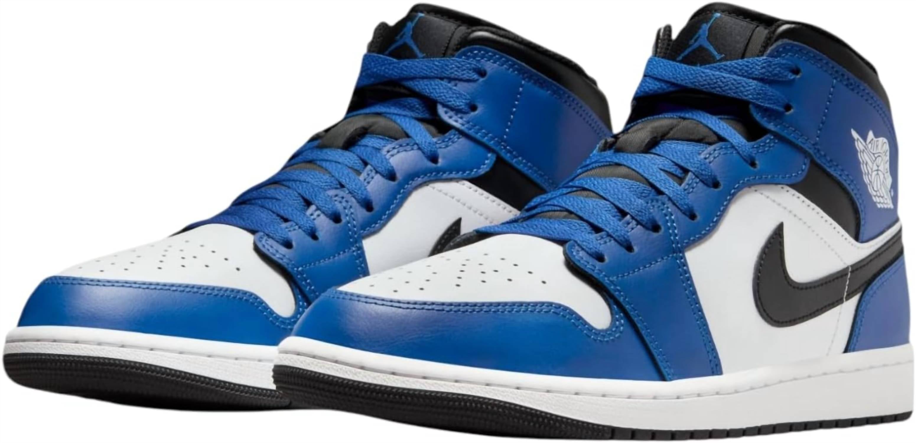 Men's Air Jordan 1 Mid Shoes In Game Royal/white/black