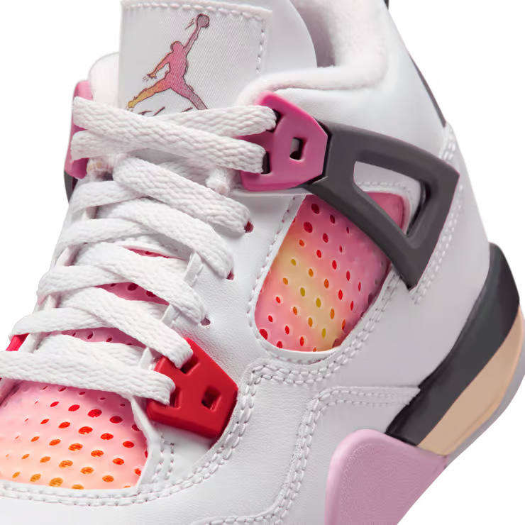 Little Kid's Air Jordan 4 Retro Comic Off White/Anthracite-Neutral Grey-Fire Pink-Light Arctic Pink-Muslin IO2363-100