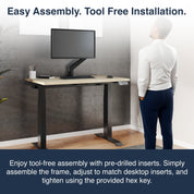 Desky Dual Mini Sit Stand Desk 900x500 White Desktop and White Frame