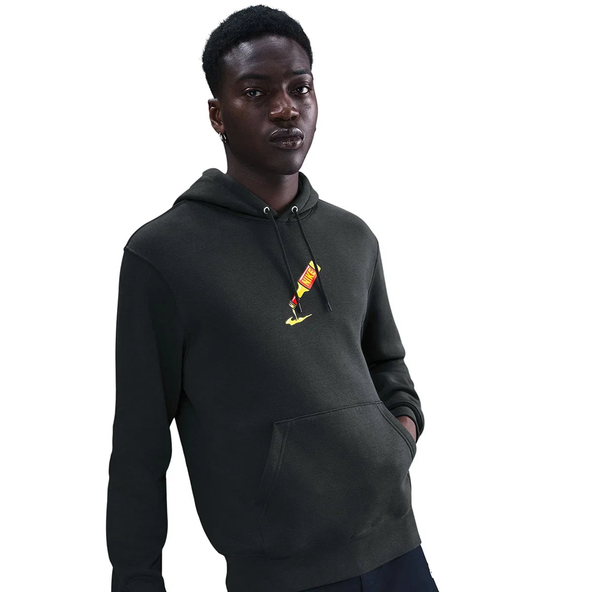 Men's Nike Sportswear Club Sole Food Pullover Fleece Hoodie - Off Noir
