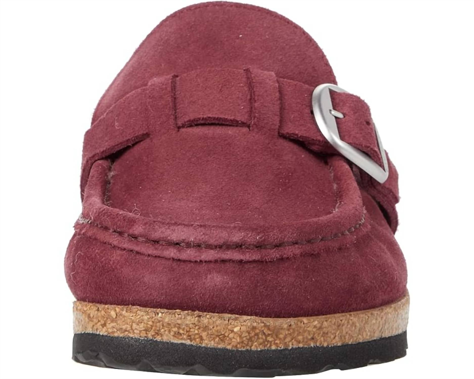 Women's Buckley Suede Slip On Mule In Maroon