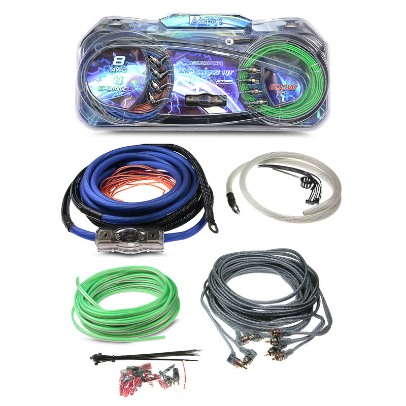 Aerpro MX48 Maxcor 8AWG 4 Channel Amp Install Kit