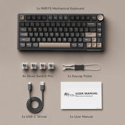 Royal Kludge R75 Wired RGB Hot Swap Mechanical Keyboard (Phantom with Brown Switch)