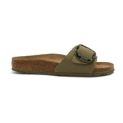 Women's Madrid Big Buckle Rivet Logo Vegan Sandal In Faded Khaki
