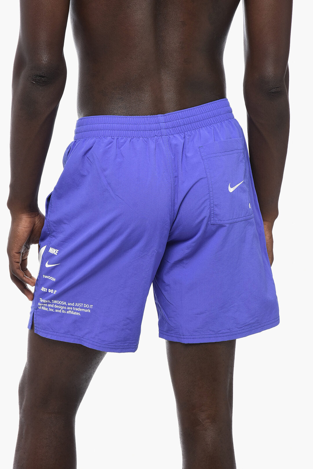 Nylon Boxer Swim Shorts with Printed Logo