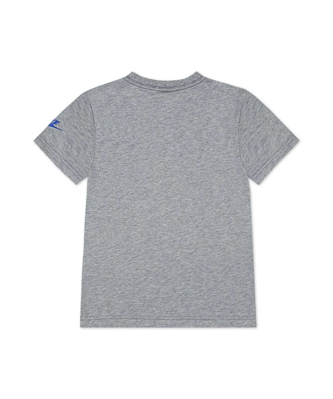 Kids Nike Air Boxy T-Shirt Gray Blue Graphic Print Cotton Short Sleeve JAX117