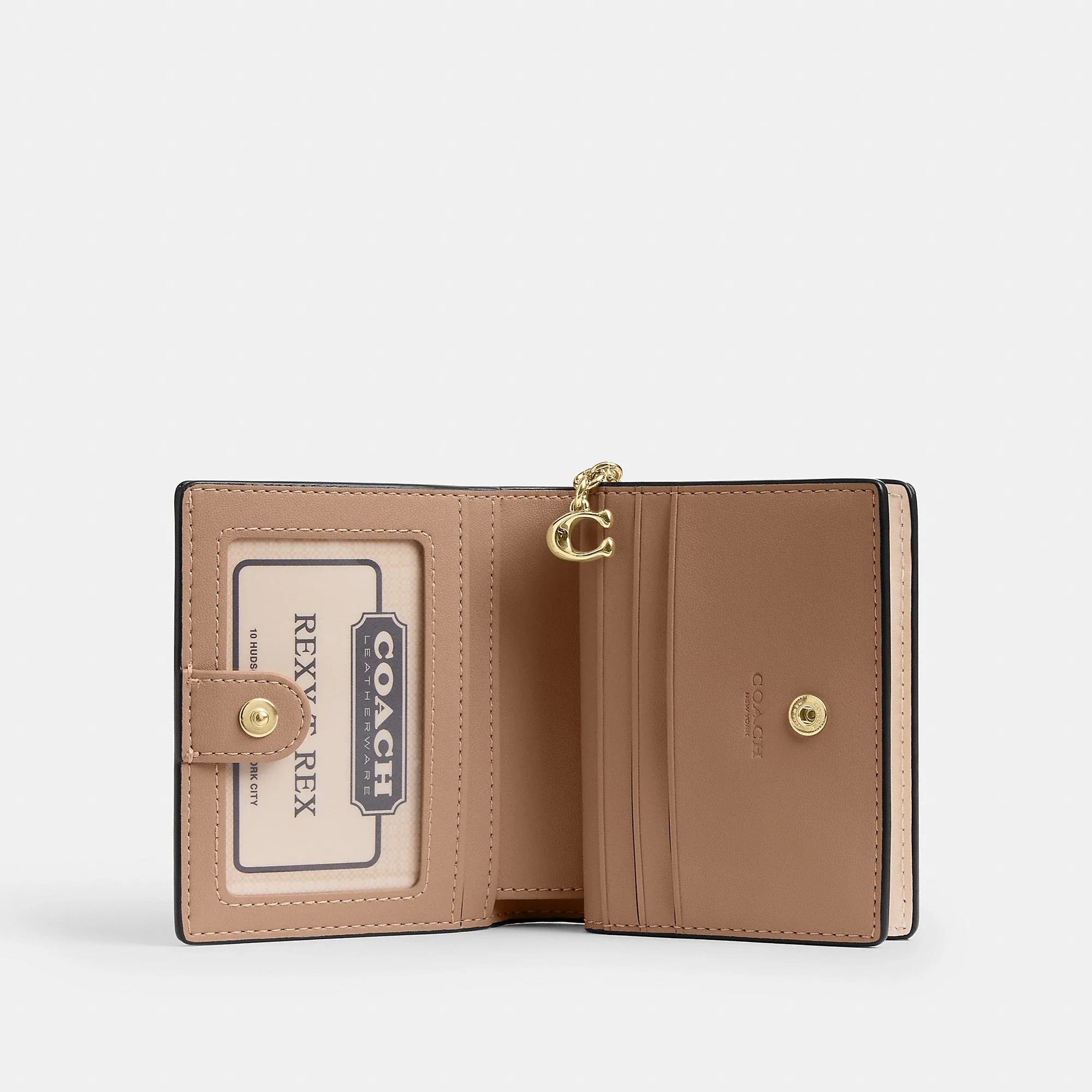 Coach Outlet Snap Wallet With Floral Print And Charm