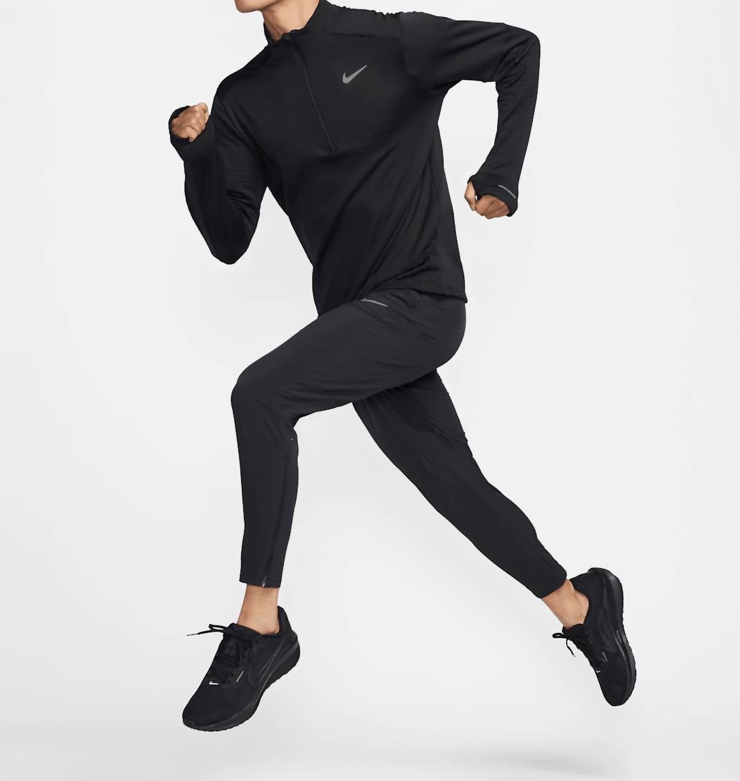Dri-Fit Woven Running Trousers In Black/black/reflective Silv