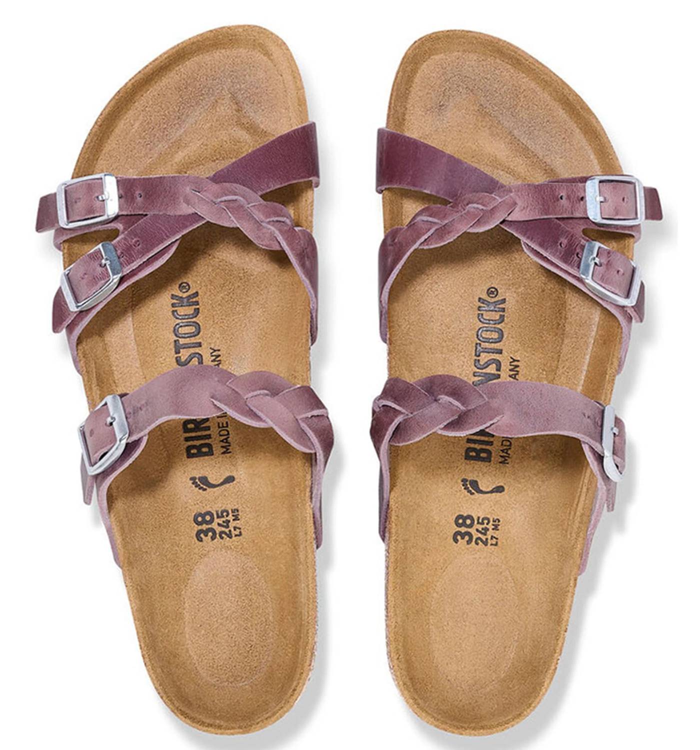 Women's Franca Braided Oiled Leather Sandals In Lavender