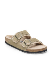 Open-Toe Slide Sandals With Suede Leather Straps