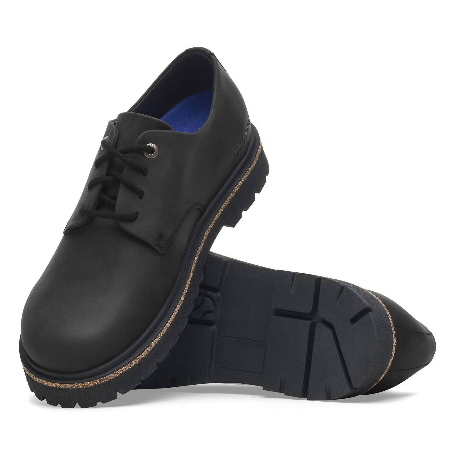 Men's Highwood Lace Low Leather Shoes In Black