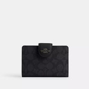 Coach Outlet Medium Corner Zip Wallet In Signature Canvas