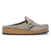 Unisex Buckley Suede Embossed Narrow Clogs In Corduroy Stone Coin