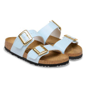 Women's Sydney Luxe Buckle Birko-Flor Sandal In Patent Baby Blue
