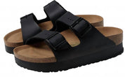 Women Arizona Platform Birko-Flor Sandal - Narrow In Black