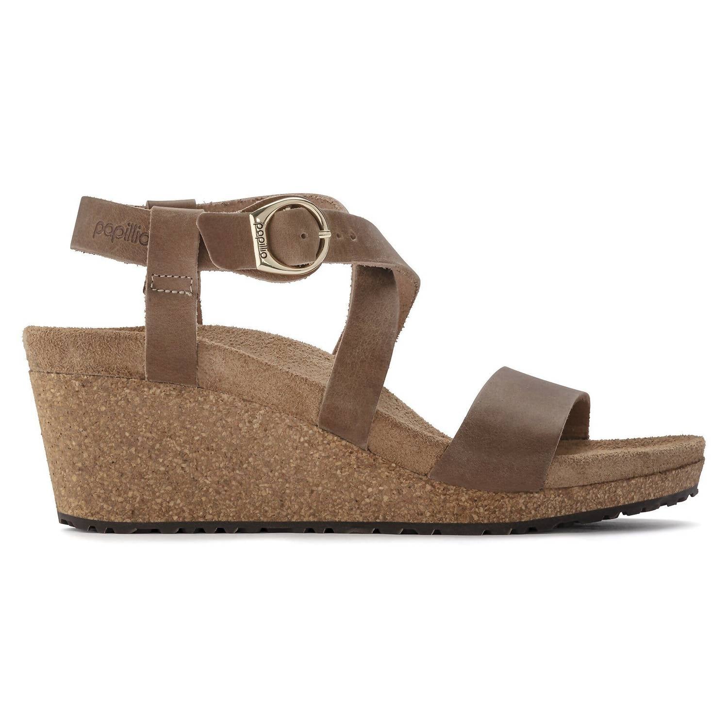 Women's Sibyl Ring-Buckle Wedge Sandals In Cognac
