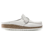 Women's Buckley Clog Shoes In Natural Leather White