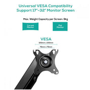 Activiva 17″-32″ Dual Monitor Steel Gas Spring Arm