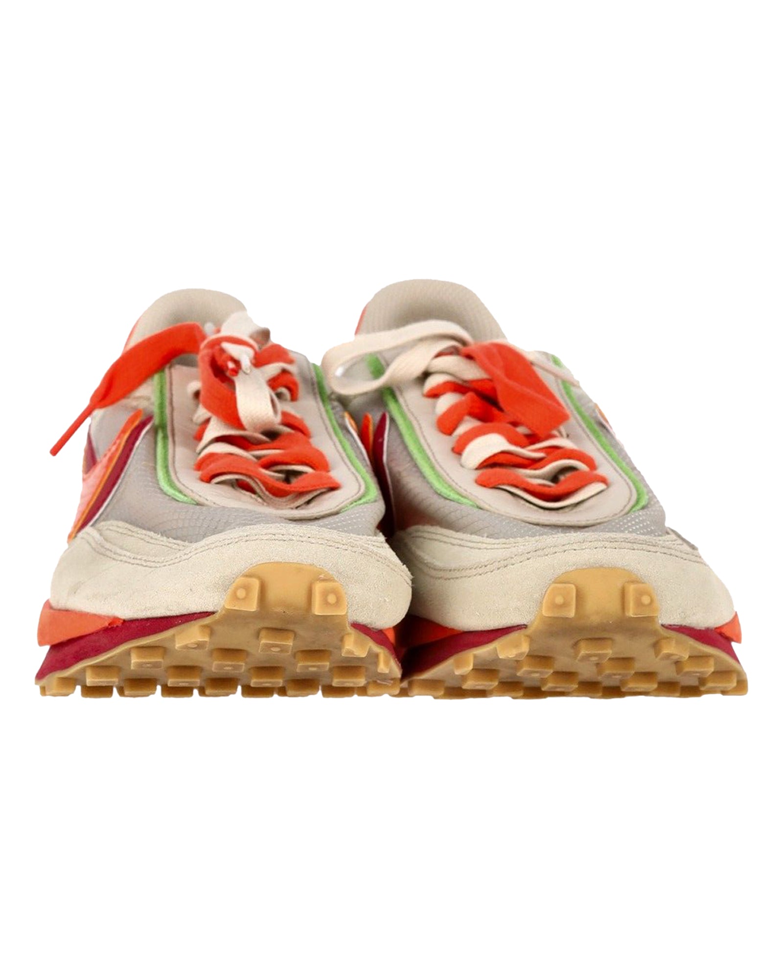 Nike LD Waffle x Sacai x CLOT Kiss of Death Sneakers in Orange and Beige Nylon