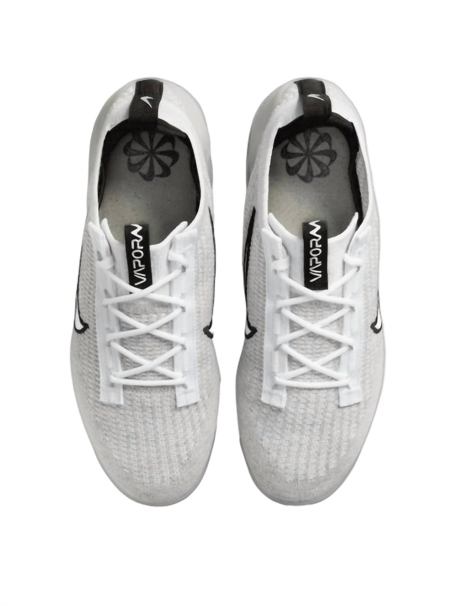 Unisex Air Vapormax 2021 Flyknit Shoes In White Black Metallic Silver