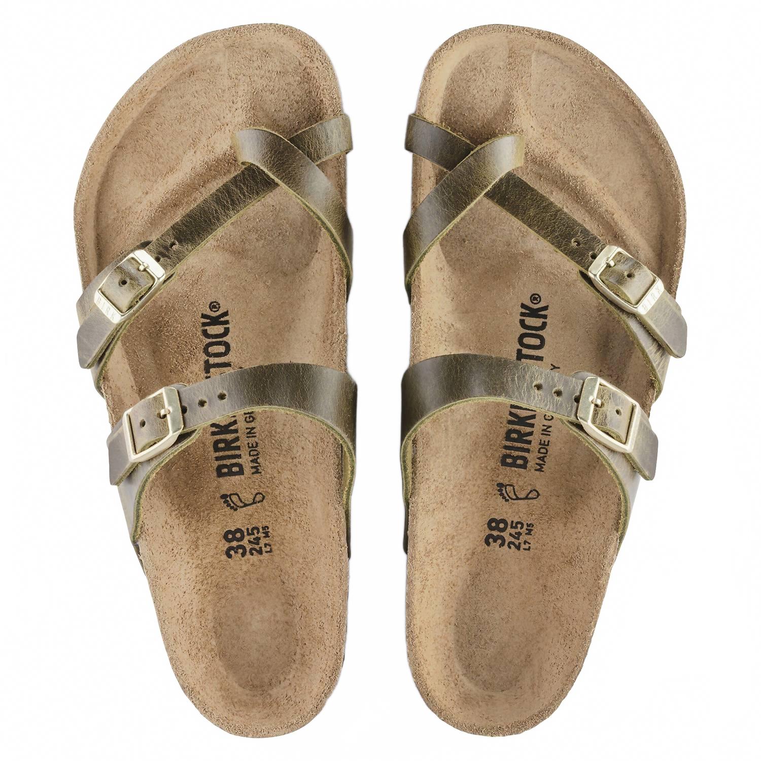 Women's Mayari Oiled Leather Sandals In Olive