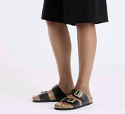 Women's Sydney Luxe Buckle Sandals In Graceful Licorice