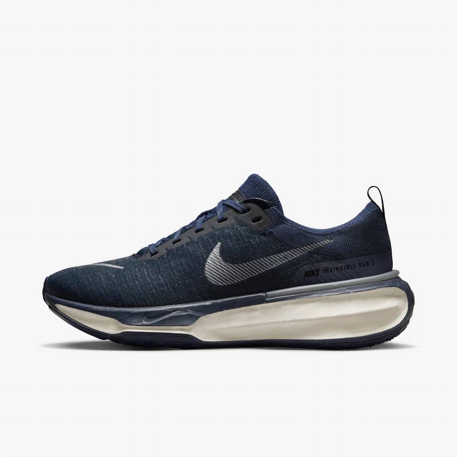 Men's Zoomx Invincible 3 Road Running Shoes In College Navy/metalic Silver