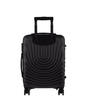 2pc Pierre Cardin Large Hard-Shell Suitcase & Cabin Set Luggage Tag Black