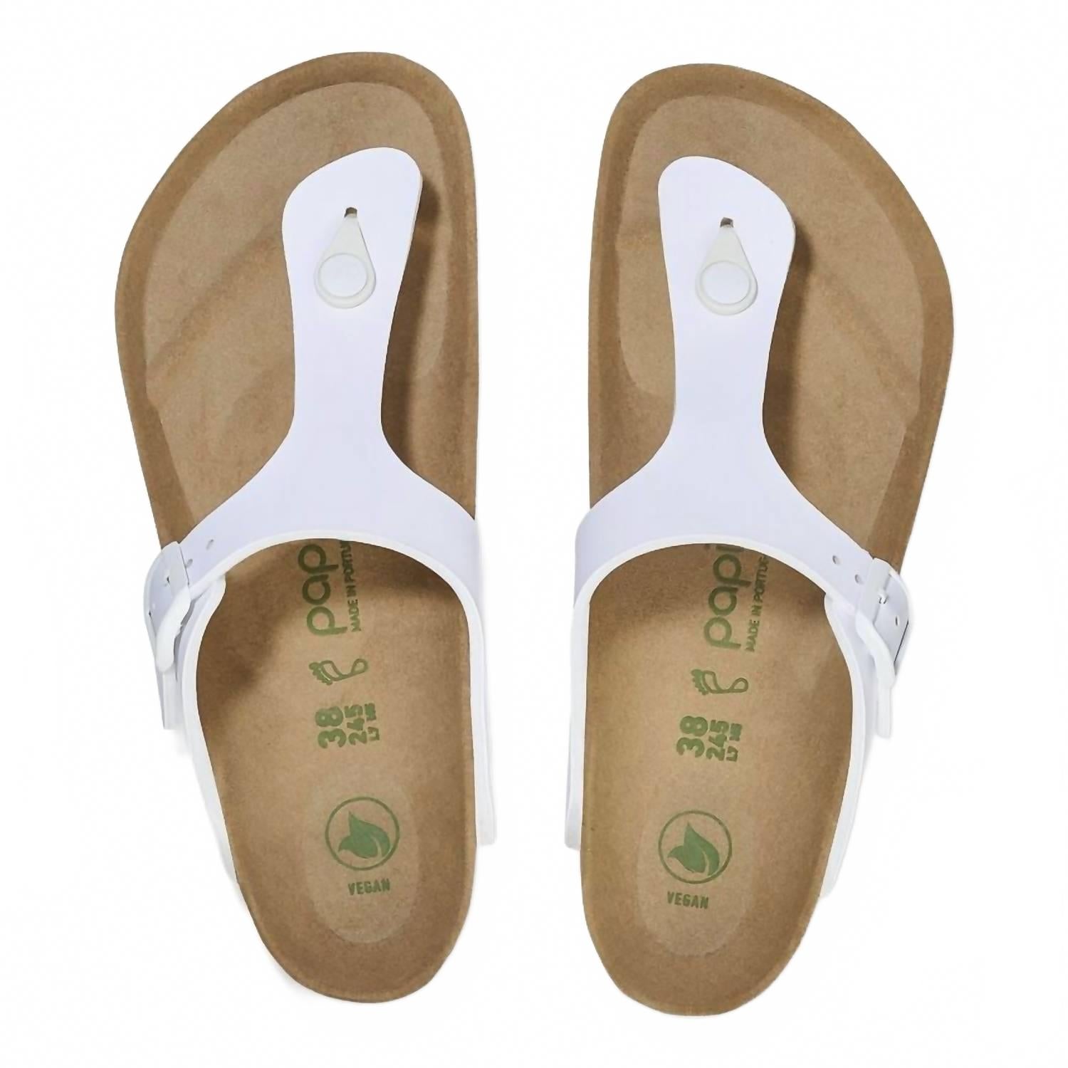 Women Gizeh Platform Vegan Birko-Flor Sandals - Regular/wide In White